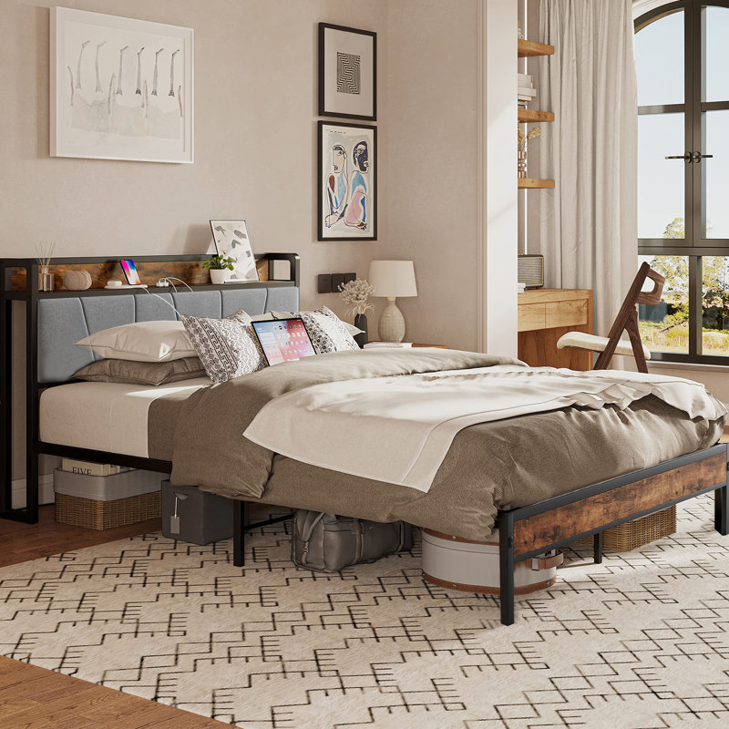 Bed with outlets discount